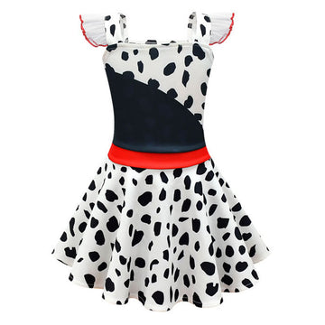 Película Cruella Niños Vestido falda Cosplay Disfraz Halloween Carnaval Traje Per.